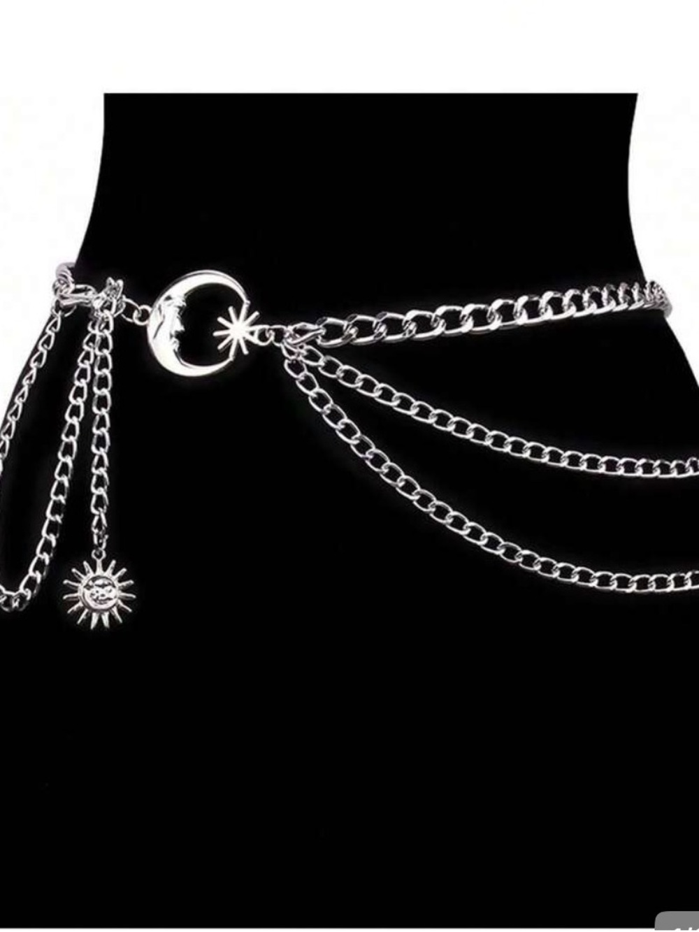 Silver Moon & Sun Multi-Layer Waist Chain Belt - Women Accessories